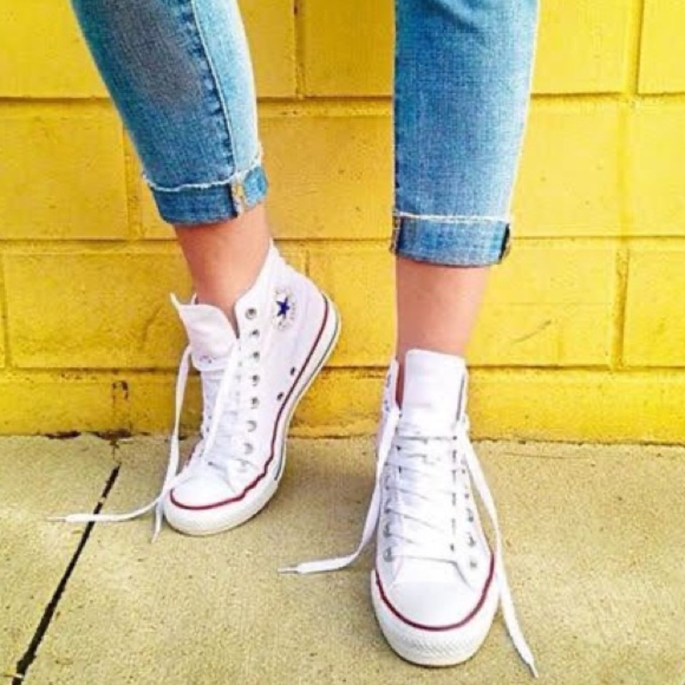 White Converse All Star High Tops